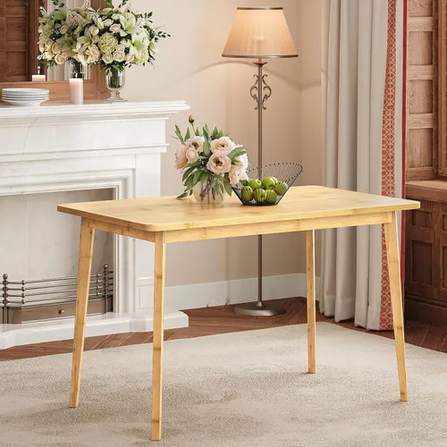 Miniatura 12 de Mesa de Comedor de Bambú HOOBRO, Mesa de Comedor Cuadrada para 2, Mesa de Cocina de 27.6" para Espacios Pequeños, Mesa de Escribir, Fácil de Montar