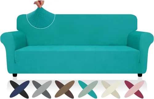 Miniatura 15 de ZNSAYOTX Funda súper elástica para silla (30"-47"), nuevas fundas de silla a rayas para sala de estar, aptas para perros y mascotas, protector