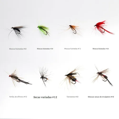 Miniatura 4 de BASSDASH Kit de pesca con mosca surtida, paquete de 64 piezas, incluye moscas secas y húmedas, ninfas, serpentinas, terrestres, sanguijuelas y más