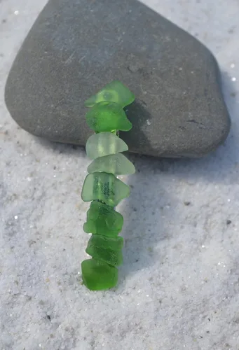 Miniatura 5 de Delicadas sombras de cristal de mar verde y aguamarina francés, pinza para el pelo, 2.362 in