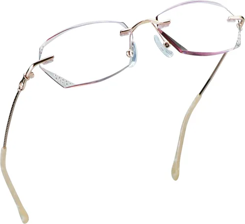 LifeArt Lentes de lectura con bloqueo de luz azul sin montura con lente personalizada que reducen la fatiga ocular con diamantes elegantes para