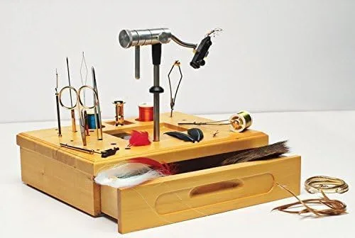 Miniatura 2 de Estación de atado de moscas de madera con herramientas, organizador compacto de atado de moscas para principiantes y entusiastas - Incluye enchufe