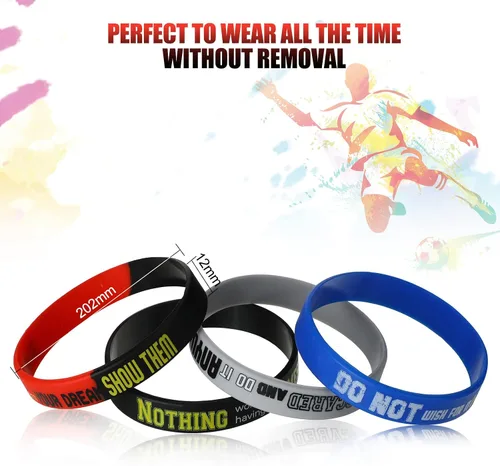 Miniatura 3 de Kathfly 48 pulseras motivacionales de goma inspiradoras, de silicona, elásticas, unisex, regalos de fiesta, regalos para el regreso a la escuela
