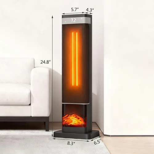Miniatura 2 de Calentador de ambiente de 24" de 1500 W para uso en interior, calentador eléctrico portátil con control remoto, calentadores pequeños