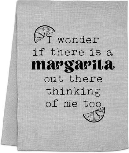 Miniatura 16 de Toalla de cocina divertida de Moonlight Makers, necesito una margarita enorme, paño de cocina con saco de harina, dulce regalo de inauguración