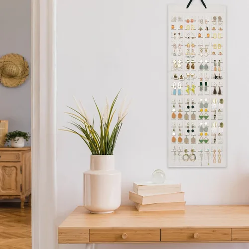 Miniatura 6 de Lolalet Organizador Colgante de Aretes con 20 Ganchos para Mujeres, Organizador de Aretes de Pared Colgador de Aretes, Almacenamiento de Aretes