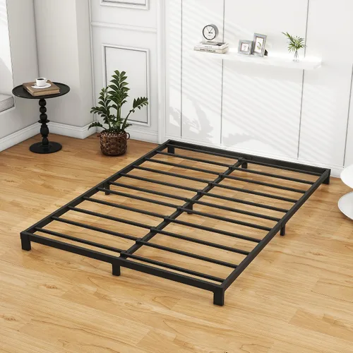 Miniatura 10 de Marco de cama de 3 pulgadas, tamaño matrimonial, perfil bajo, plataforma de alta resistencia, no necesita somier, fácil montaje, sin ruido