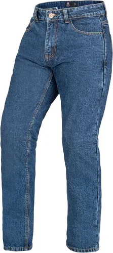 WICKED STOCK Pantalones de motociclismo para hombre con protección CE LEVEL2 - Azul oscuro Azul claro