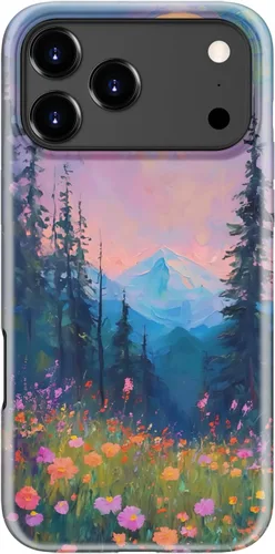 Miniatura 101 de Funda para iPhone 12 Mini, compatible con carga inalámbrica, protección de doble capa con elegante diseño de flores silvestres, silicona suave +
