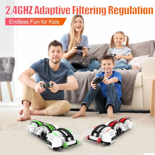 Miniatura 5 de BAZADER Coche RC con luces LED – Juguete de rollo de 360° con control remoto, cumpleaños para niños de 7, 8, 9, 10, 11 años, 2 baterías a partir