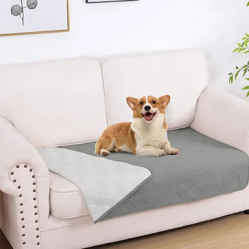Miniatura 74 de hyha Manta impermeable para perros, manta reversible para cama de mascotas, funda suave para sofá/sillón lavable para perros, fundas impermeables