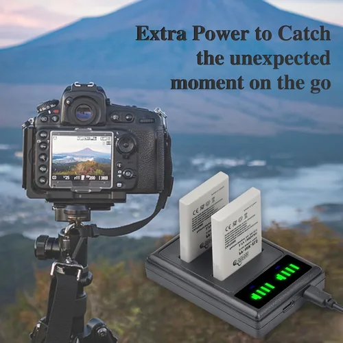 Miniatura 7 de Pickle Power EN-EL5 Batería 2-Pack y Cargador Dual LED para cámaras Nikon CoolPix P530, P520, P510, P100, P500, P90, P80, P5100, P5000, P6000, 3700