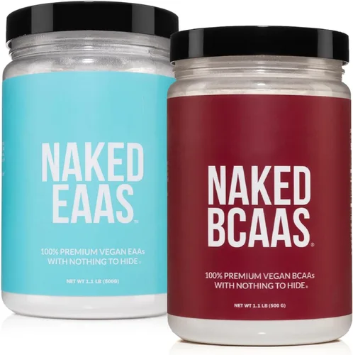 Paquete de Aminoácidos Naked Naked Naked sin sabor + Aminoácidos Eaas desnudos sin sabor en polvo, vegano, todos los aminoácidos esenciales