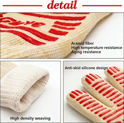 Miniatura 3 de Guantes para horno, resistentes al calor 540 grados Fahrenheit, guantes de parrilla, manipulador de superficies calientes, guantes de horno