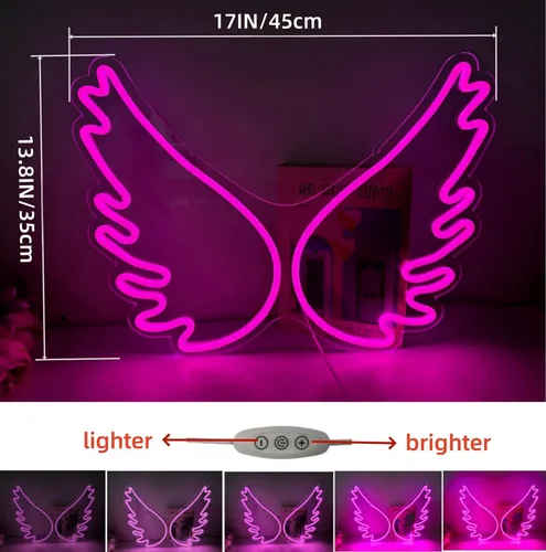 Miniatura 6 de Ulalaza Señal de luz de neón, luces LED nocturnas operadas por USB, decoración de carpa para bar, pub, tienda, club, garaje, hogar, fiesta, Rosa