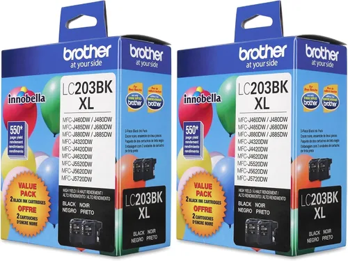 Miniatura 12 de Brother LC2032PKS - Cartuchos originales de tinta negra de alto rendimiento, tinta negra de repuesto, paquete de dos, incluye 2 cartuchos de tinta