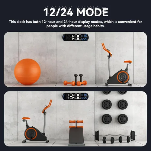 Miniatura 6 de Relojes de pared grandes de 13.7 pulgadas, reloj de pared de cocina con control remoto, luz nocturna RGB, atenuación automática de brillo, doble