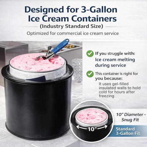 Miniatura 6 de Carlisle FoodService Products Coldmaster Servidor de Helados Recipiente Aislado con Tapa para Cocinas y Restaurantes, Plástico, 3 Galones, Blanco