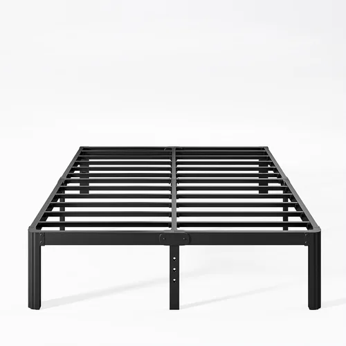 Miniatura 8 de Marco de cama King de metal de 16 pulgadas de alto, no necesita somier, plataforma de marco de cama de tamaño King resistente, sin ruido, fácil