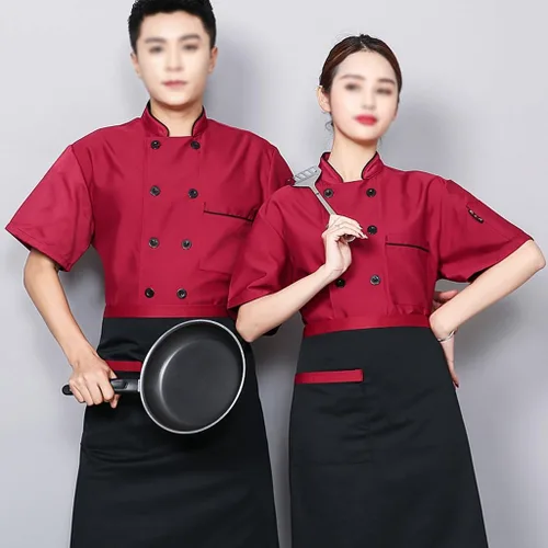 Miniatura 4 de Hotel Kitchen Restaurant Chef Coat ShortLong Sleeve Chef Jacket for Women Men Unisex Classic Chef Uniform