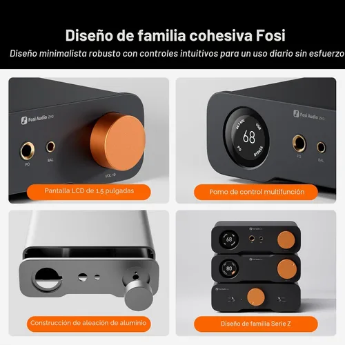 Miniatura 5 de Fosi Audio ZH3 DAC Amplificador de Auriculares, Preamplificador Completamente Equilibrado con AKM4493SEQ XMOS XU316 PCM 768kHz para Amplificadores