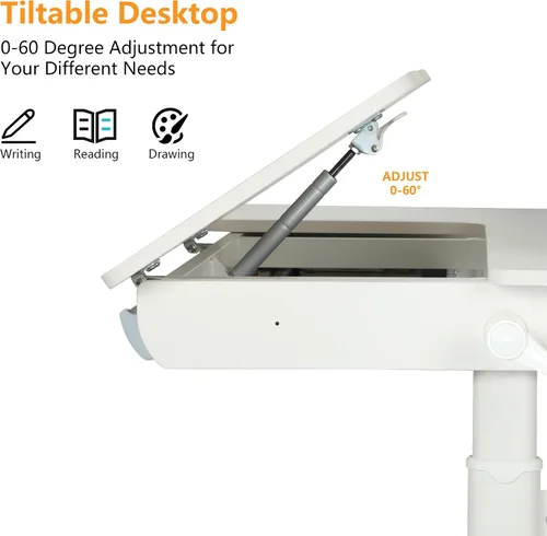 Miniatura 3 de FCD Escritorio y silla para niños, juego de escritorio y silla de estudio ergonómico, multifuncional, ajustable, mesa de dibujo y estación