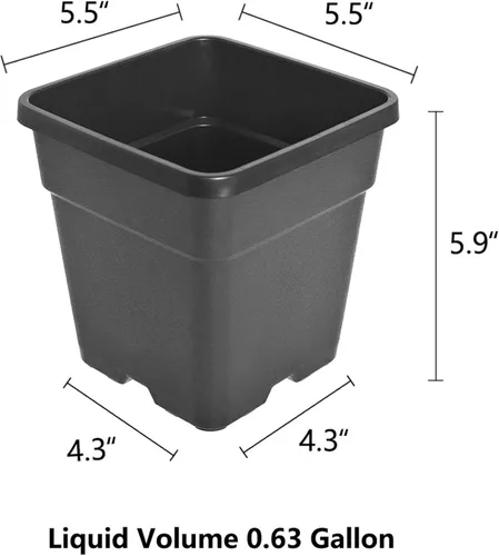 Miniatura 3 de Macetas cuadradas para vivero, macetas de cultivo para plantas de suelo, 0.63 galones, 10