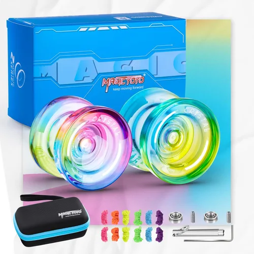 Miniatura 7 de MAGICYOYO Responsive Yoyo Professional K2 Crystal, Yo yo de doble propósito para niños y jugadores avanzados, yoyos degradados de plástico con 12