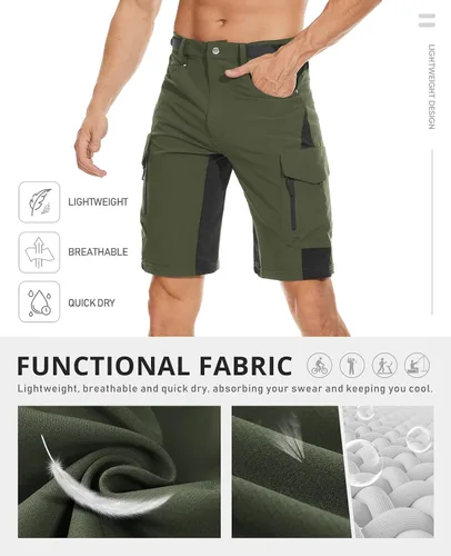 Miniatura 5 de Pantalón corto Cycorld para ciclismo de montaña, bolsillos con cierre de cremallera, liviano, ligero de ajuste, para hombre