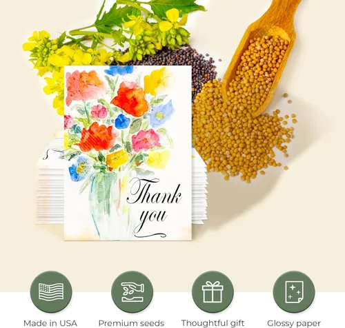 Miniatura 5 de Paquete de 25 paquetes de semillas de agradecimiento prellenados, hermosos jarrones de flores para fiestas, regalos de despedida de soltera