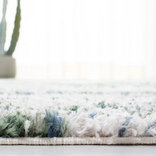 Miniatura 5 de SAFAVIEH Berber Shag Collection - Alfombra de pasillo, 2 x 12 pies, verde y beige, no desprende pelusa y fácil de limpiar, ideal para pasillo