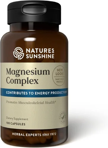 Suplemento de magnesio de alta potencia de Nature’s Sunshine - Suplemento de magnesio de alta potencia con citrato y malato para relajación,