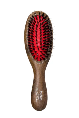 Marilyn Brush New Yorker Downtown Flat Brush | Masajea y estimula el cuero cabelludo | Distribuye aceites naturales a lo largo del tallo del cabello