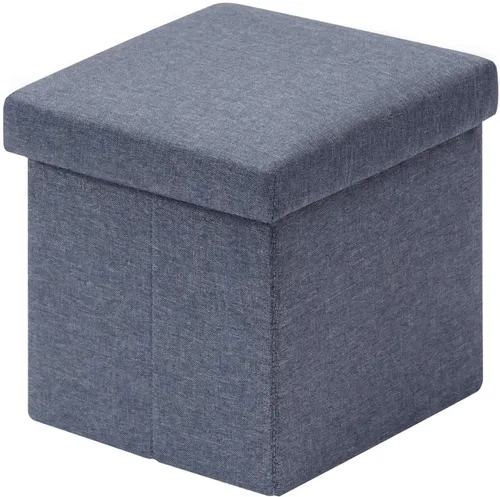 Miniatura 11 de B FSOBEIIALEO Cubo otomano plegable de almacenamiento con piel sintética para sala de estar, dormitorio, oficina en casa, reposapiés de Negro