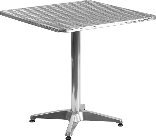 Miniatura 3 de Flash Furniture Lila - Juego de mesa cuadrada de aluminio para interiores y exteriores de 27.5 pulgadas con 4 sillas de ratán marrón oscuro