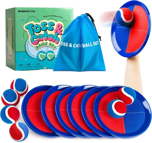 Miniatura 19 de Juego de pelota para lanzar y atrapar mejorado, juegos al aire libre para niños, rellenos de calcetines para juegos familiares, juguetes de playa