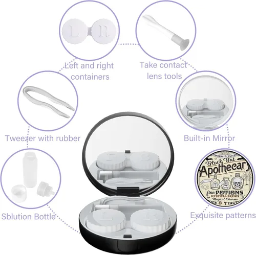 Miniatura 2 de Caja de contacto personalizada Caja de contacto Kit de viaje portátil personalizado Estuche de contacto personalizado con pinzas de espejo