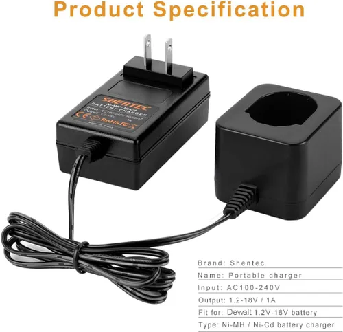 Miniatura 5 de Shentec Batería de 3.0Ah 9.6V compatible con DW9062 DW9061 DE9036 DE9061 DE9062 DW9614 DW050 y Black & Decker PS120 Fire Storm Ni-MH batería