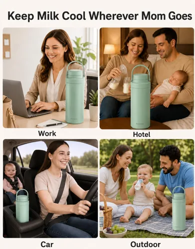 Miniatura 7 de Koalababy - Enfriador portátil de leche materna de 22 onzas, enfriador de 24 horas, 2 biberones Cooling ring, insulated breastmilk storage for