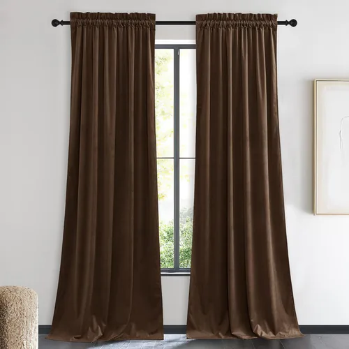 Miniatura 133 de NICETOWN Cortinas opacas de terciopelo extralargas negras de 120 pulgadas de largo para telón de fondo, cortinas de terciopelo con aislamiento Serie