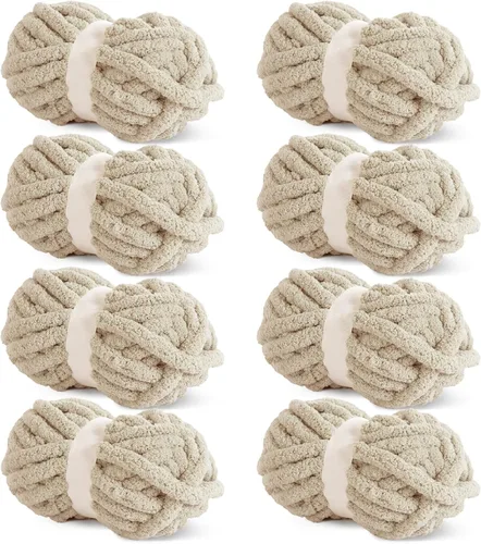 Miniatura 73 de HOMBYS Hilo de Chenille Grueso Carbón para Crochet, Hilo Grueso Espeso y Esponjoso para Tejer, Hilo Súper Grueso para Tejer Mantas a Mano, Hilo