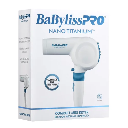 Miniatura 6 de BaBylissPRO Compact Midi Hair Dryer, 1000 watts, Great for Travel or touchups, Includes Diffuser and Concentrator
