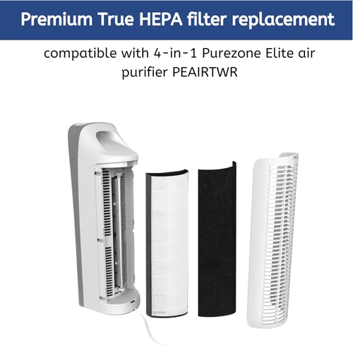 Miniatura 5 de Nispira Filtro de repuesto HEPA 2 en 1 PETWRFIL para enriquecimiento puro, purificador de aire de torre PureZone Elite 4 en 1 PEAIRTWR