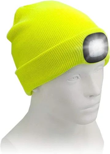 Miniatura 8 de CENSGO Gorro unisex con luz LED recargable por USB, regalos para papá, padre, hombres, marido, cálido gorro de punto