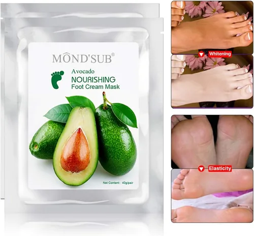 Miniatura 4 de [5 pares] MOND'SUB - Mascarillas hidratantes para pies y aceite de aguacate orgánico – Mascarilla hidratante para pies de bebé para piel seca – Cura
