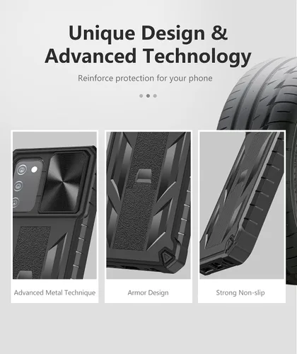 Miniatura 6 de SOiOS Funda protectora para Samsung Galaxy A03s: protección completa a prueba de caídas de grado militar con soporte Carcasa resistente a prueba
