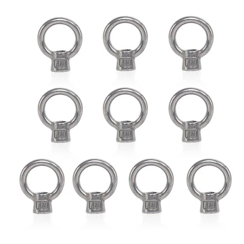 Miniatura 6 de Lependor M6 - Tuerca de ojo de elevación en forma de anillo métrico 304 de acero inoxidable con rosca de ojo de elevación - 10 piezas M6