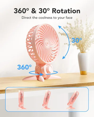 Miniatura 4 de AaoLin Ventilador pequeño USB, ventiladores de escritorio con velocidades variables CVT, flujo de aire de enfriamiento fuerte, portátil silencioso