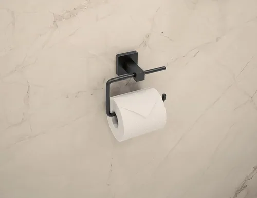 Miniatura 4 de Symmons 363TP-MB Duro - Soporte de papel higiénico para pared, color negro mate Mate negro