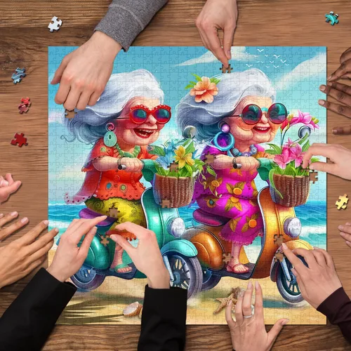 Miniatura 6 de Rompecabezas de 1000 piezas de playa de verano para adultos, rompecabezas de paseo de playa divertidos de PICKFORU, rompecabezas únicos y difíciles